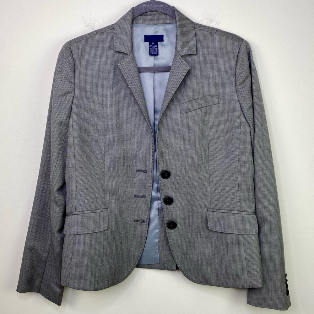 J.Crew Wool Cashmere blend gray check blazer size 8 - Picture 5 of 10